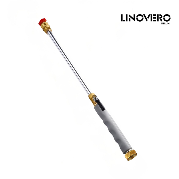 Hydro-Jet Hochdrucklanze für Gartenschlauch 44,5 cm | 2 Düsen: Jet &amp; Fächer | Edelstahl/Kupfer, auslaufsicher, 1/2" &amp; 3/4"