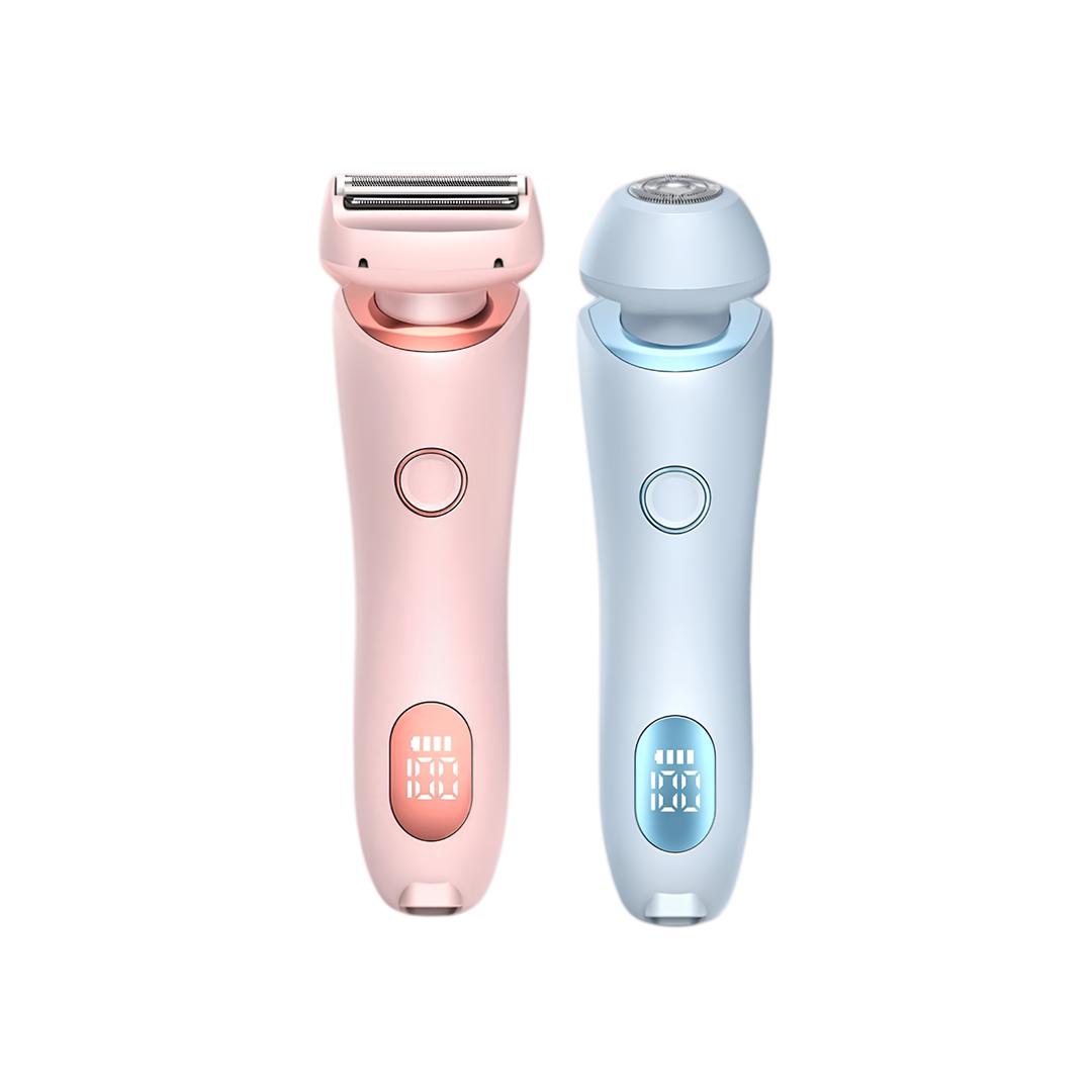 Damen Intimrasierer | Elektrischer 2-in-1 Bikini-Trimmer für Nass- &amp; Trockenrasur, kabellos und USB-aufladbar