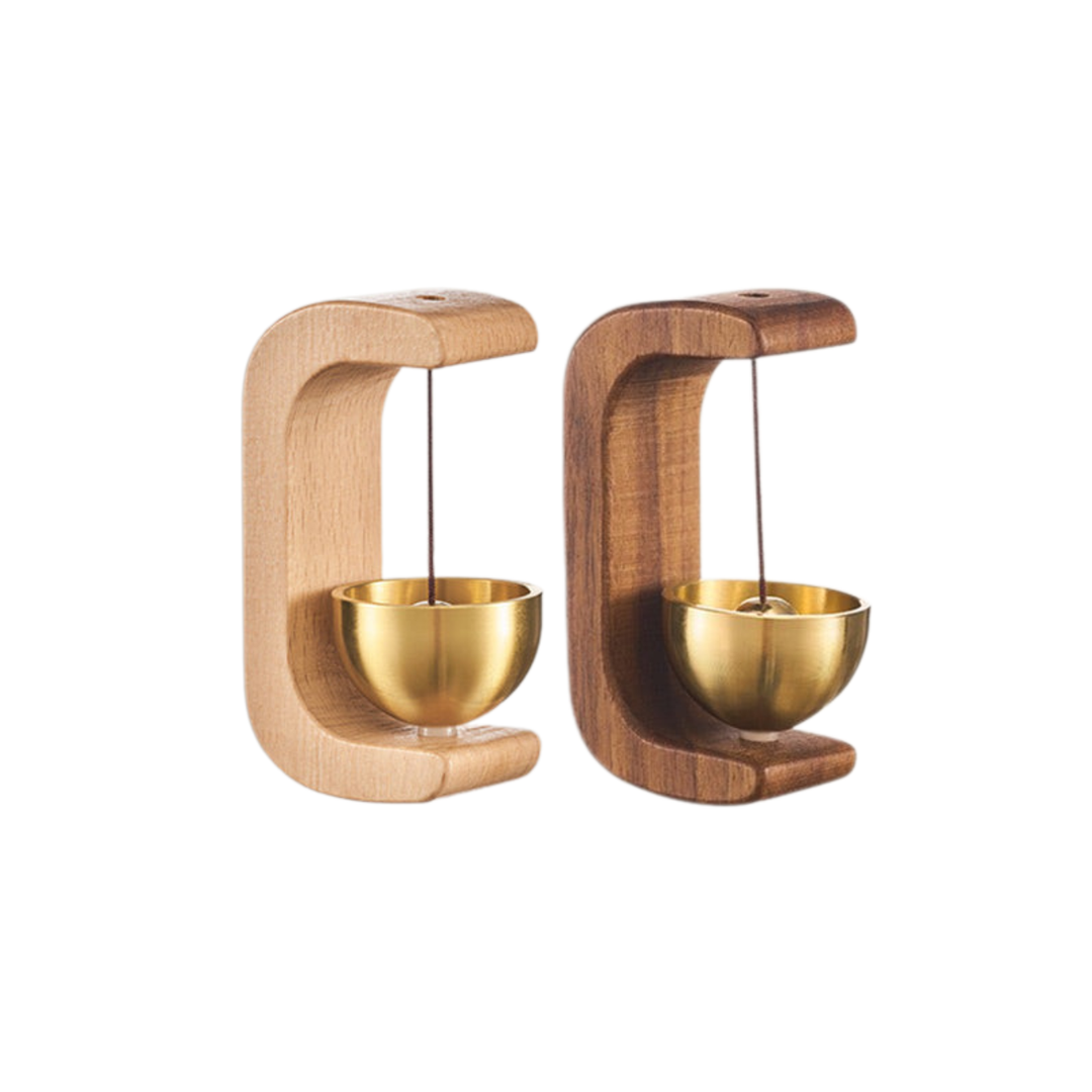 Campanello magnetico in noce/faggio | Dolce melodia “reset” all’apertura | Senza attrezzi su metallo | 2,5×4×7,5 cm