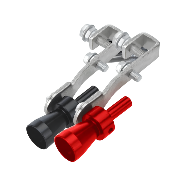 Sifflet d’échappement effet turbo pour voiture | Effet universel « Turbo/Blow-Off » | Alliage d’aluminium | Choix de couleur noir–argent