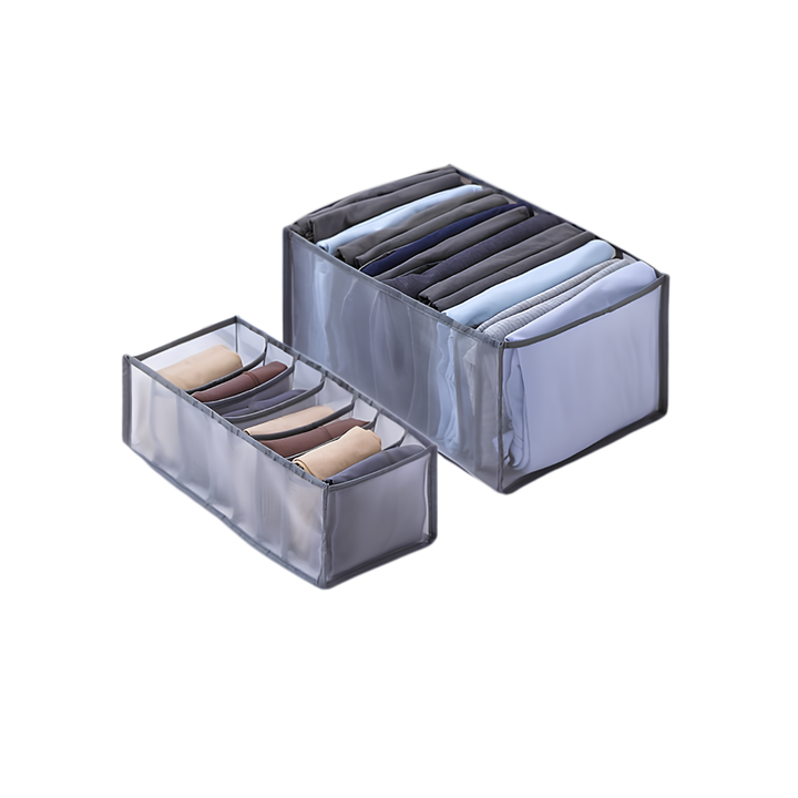 Kleiderschrank-Organizer Set | Faltenfrei &amp; übersichtlich sortieren | Für Socken, Shirts &amp; Hosen | Nylon/Oxford, 3 Größen