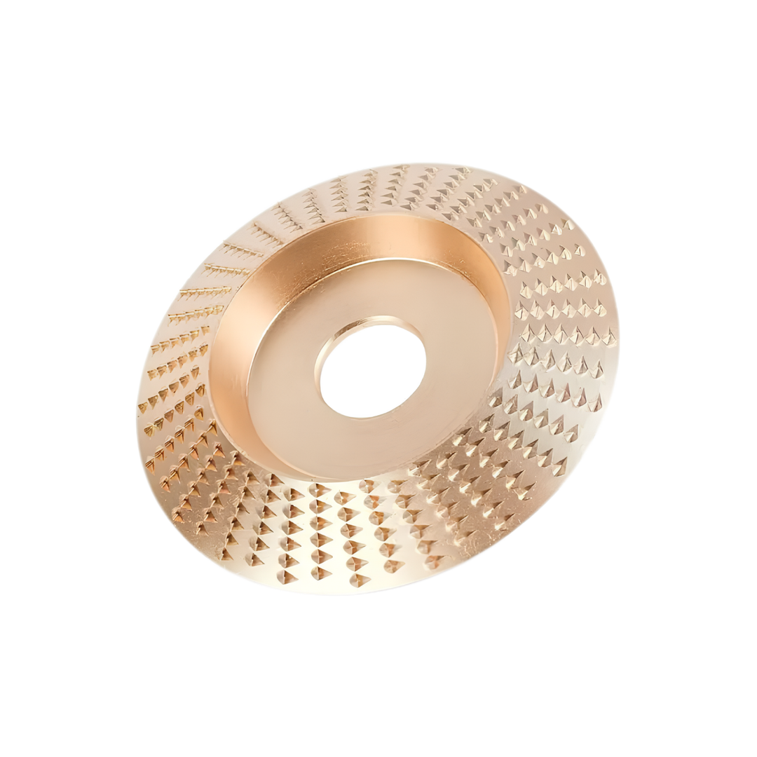Set di dischi per intaglio in legno 3 pezzi per smerigliatrice angolare da 100 | Ø 4", foro 16 mm | Piatto/convesso/smussato per modellare e levigare