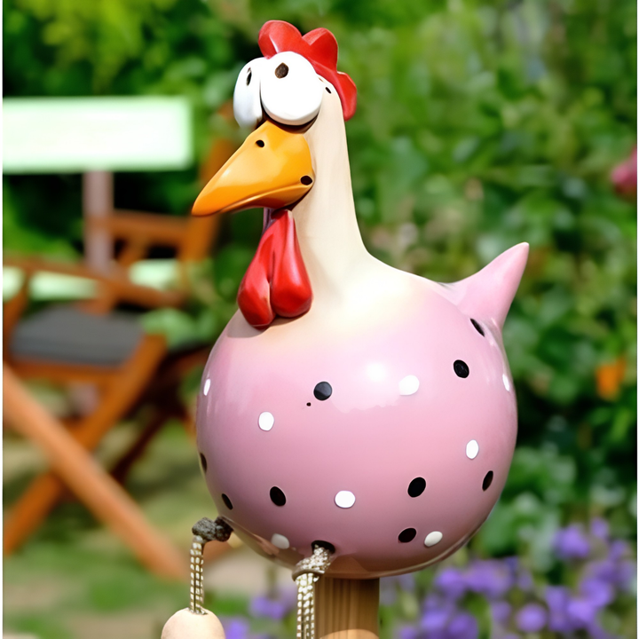 Gartenfigur Huhn | 28 cm aus wetterfestem Kunstharz für Garten, Terrasse und Innenbereich