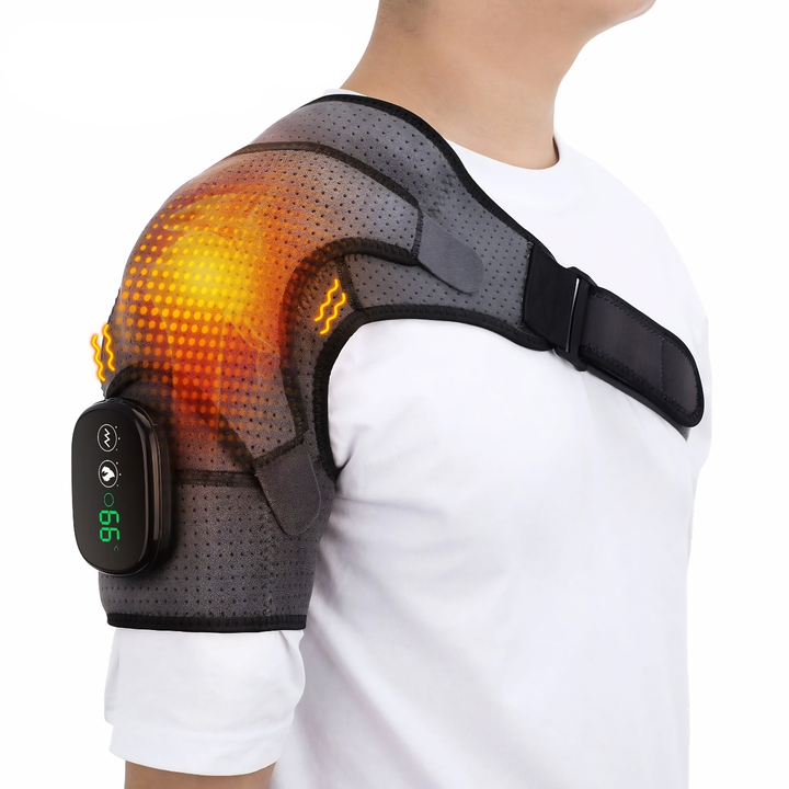 Dispositivo per terapia spalle SchulterRelief con calore e vibrazione | 3 modalità per rilassamento e circolazione | Indossabile a sinistra/destra | Ricaricabile USB