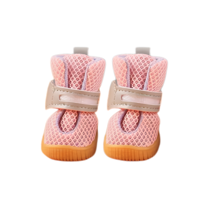 LED Hundeschuhe 4er-Set mit Antirutschsohle | Leuchtende Pfotenschuhe für Hunde | Atmungsaktives Mesh &amp; Klettverschluss | XS–XL