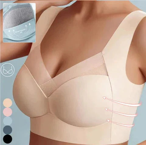 Damen Push-up BH ohne Bügel | Atmungsiver Komfort-BH mit breitem Rückenband | Formender Halt &amp; glatte Silhouette | S–5XL