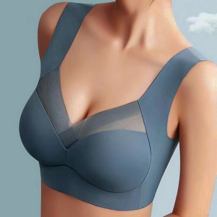 Damen Push-up BH ohne Bügel | Atmungsiver Komfort-BH mit breitem Rückenband | Formender Halt &amp; glatte Silhouette | S–5XL