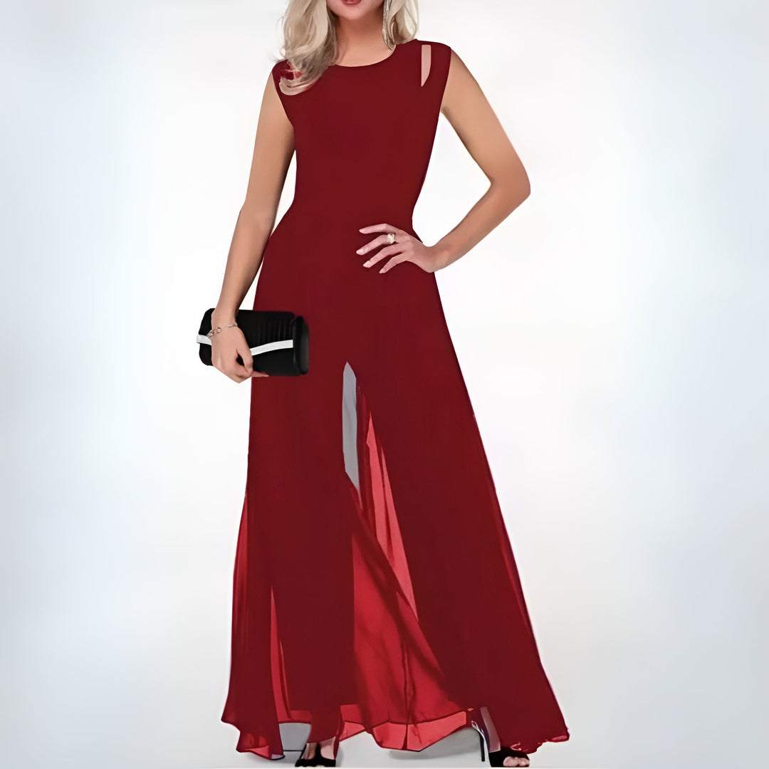 Damen Jumpsuit Ärmellos mit Weitem Bein | Luftiger Sommeroverall mit Fließender Passform | Elegant &amp; Vielseitig