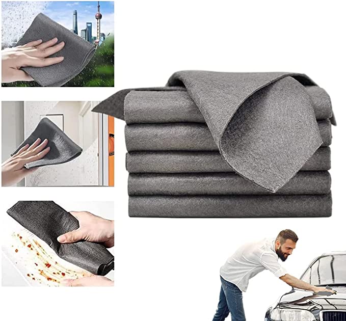 Panno magico per pulizia 30×30 cm in nylon | Senza striature e pelucchi, senza chimici | Assorbente, lavabile e riutilizzabile