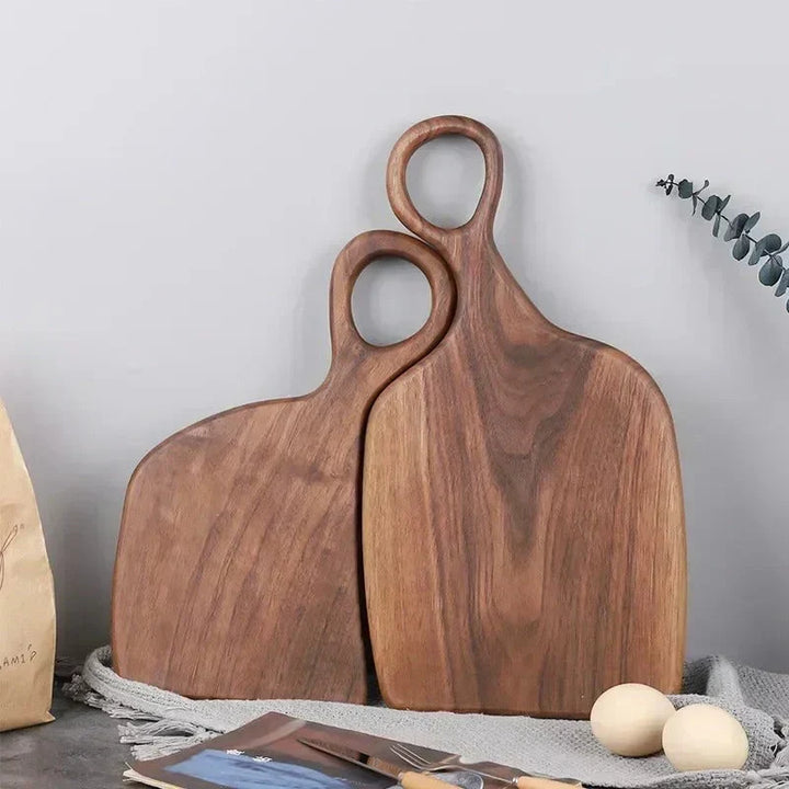 Planche à découper en noyer 35×25×2 cm | Double face : découper &amp; servir | Compatible couteaux, grain élégant, facile d&