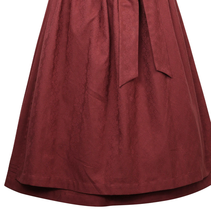 Damen Dirndl Henna | Midi Trachtenkleid mit geradem Ausschnitt, floralem Muster und 75 cm Rocklänge