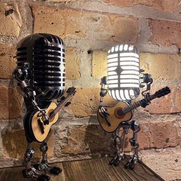 Lampada da tavolo vintage | Giunto regolabile e LED | Lampada decorativa per soggiorno con luce calda