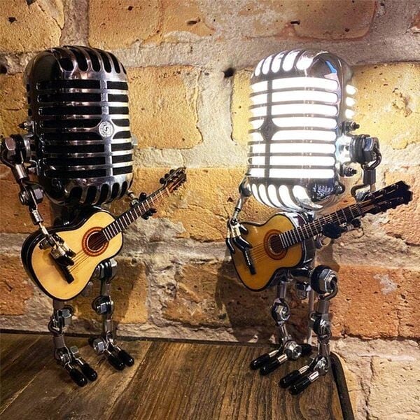 Lampada da tavolo vintage | Giunto regolabile e LED | Lampada decorativa per soggiorno con luce calda