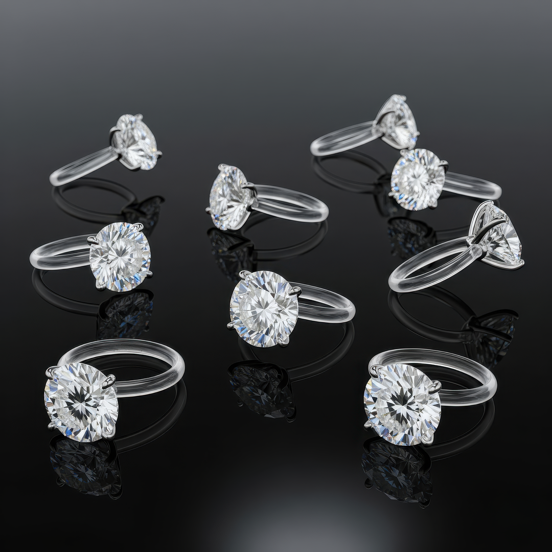 Schwebender Moissanit-Ring für Damen | Unsichtbares Nylonband mit 1 oder 2 Karat Moissanit | Leicht, elegant &amp; funkelnd