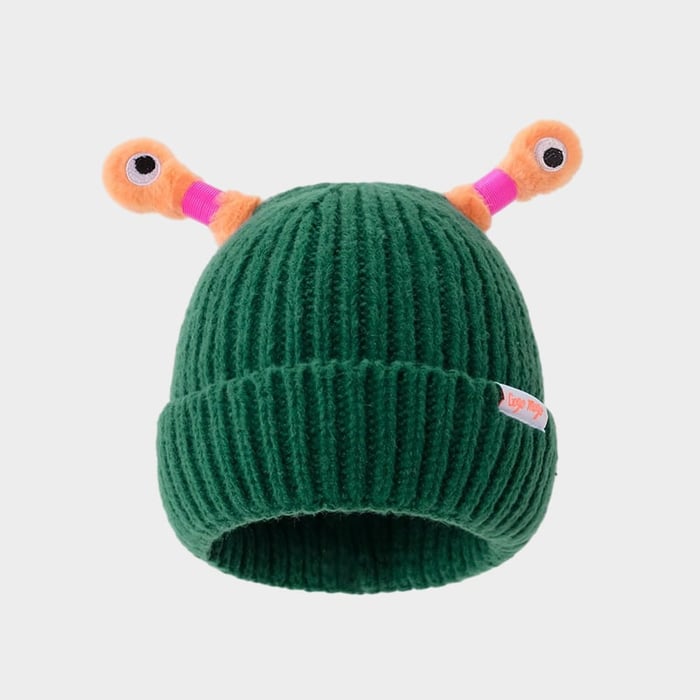 Beanie with glowing eyes &amp; flexible tentacles | Warm &amp; soft, elastic fit | Festival, party &amp; winter look