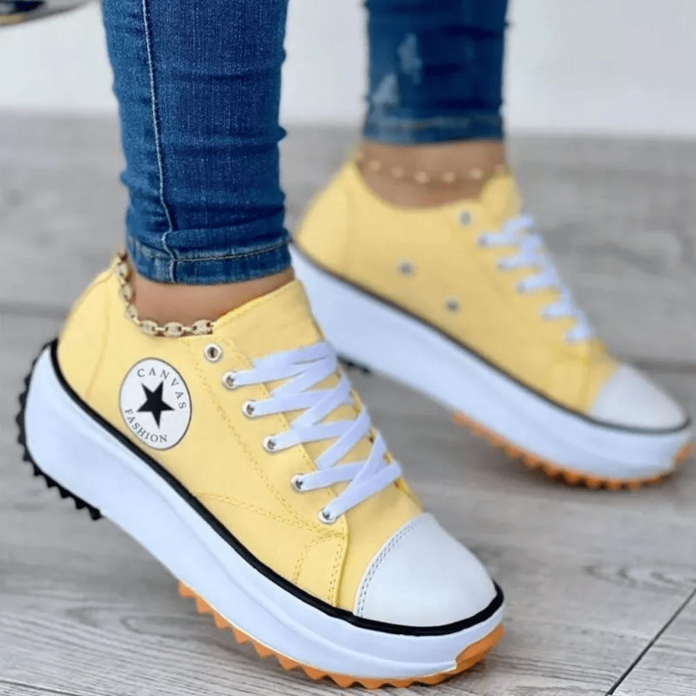 Damen Plateausneaker Annika | Trendige Plateausohle &amp; Schnürung | Bequem &amp; vielseitig für Alltag und Freizeit
