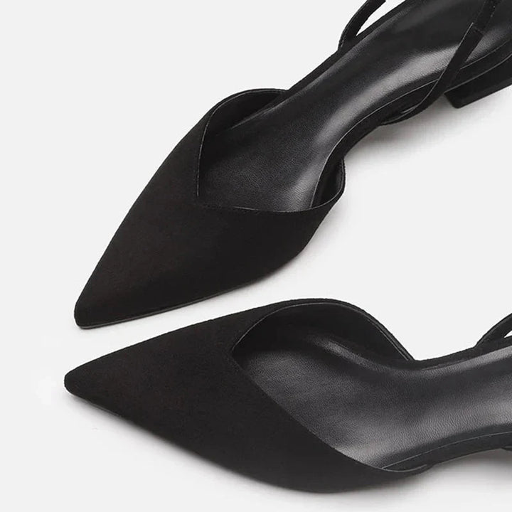 Damen Sandalen mit spitzer Zehenpartie &amp; niedrigem Absatz | Bequem &amp; leicht für den ganzen Tag | Elegant kombinierbar | Alltag &amp; Events