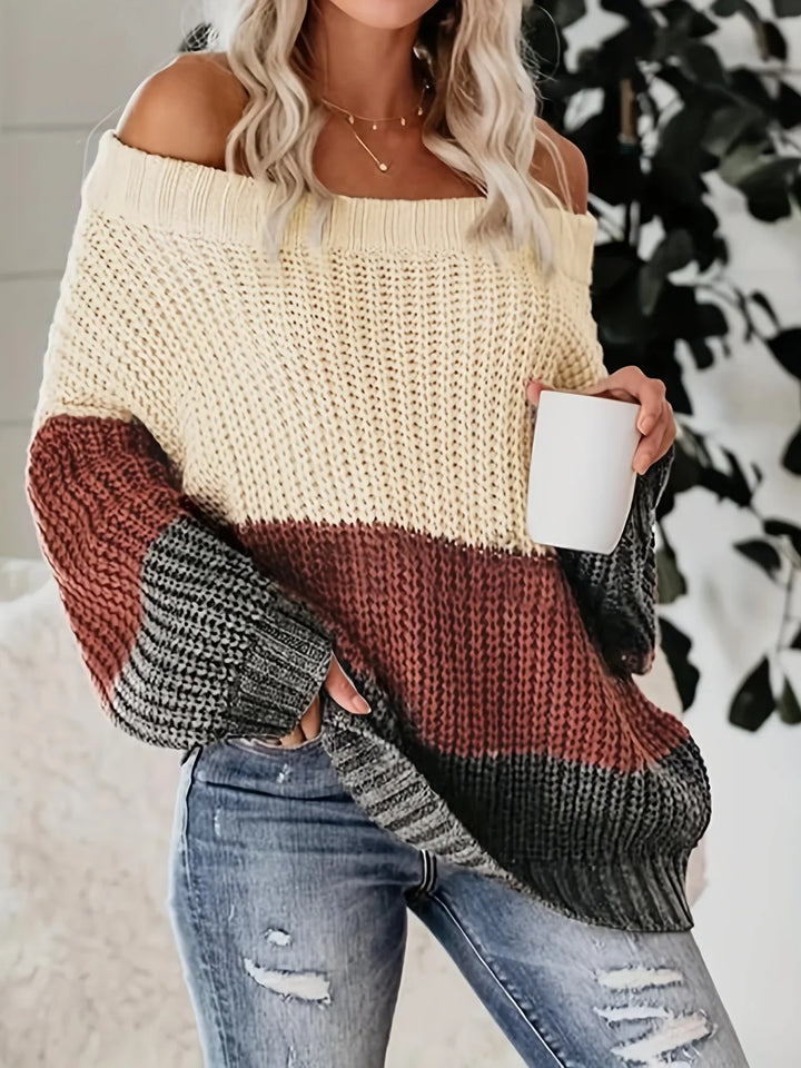 Karyll | Stile senza sforzo chic comfort maglione a spalle scoperte