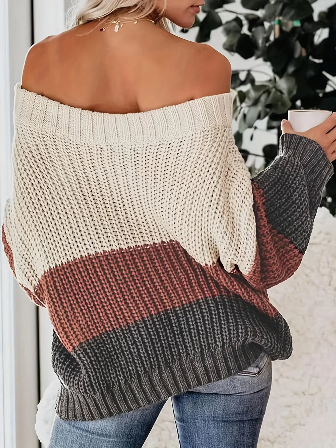 Karyll | Stile senza sforzo chic comfort maglione a spalle scoperte