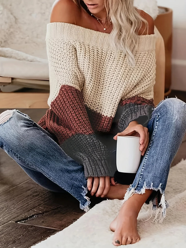 Karyll | Stile senza sforzo chic comfort maglione a spalle scoperte