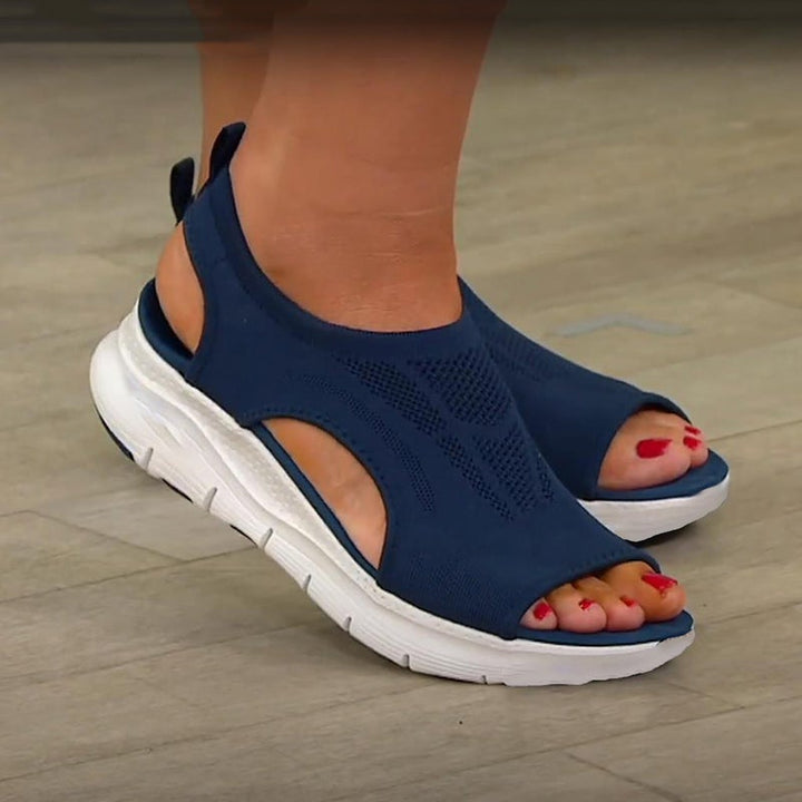 Orthopädische Damen Sandalen mit Memory-Foam | 3 cm Absatz, rutschfest | Weiches Fußbett, bequem für Alltag &amp; Urlaub