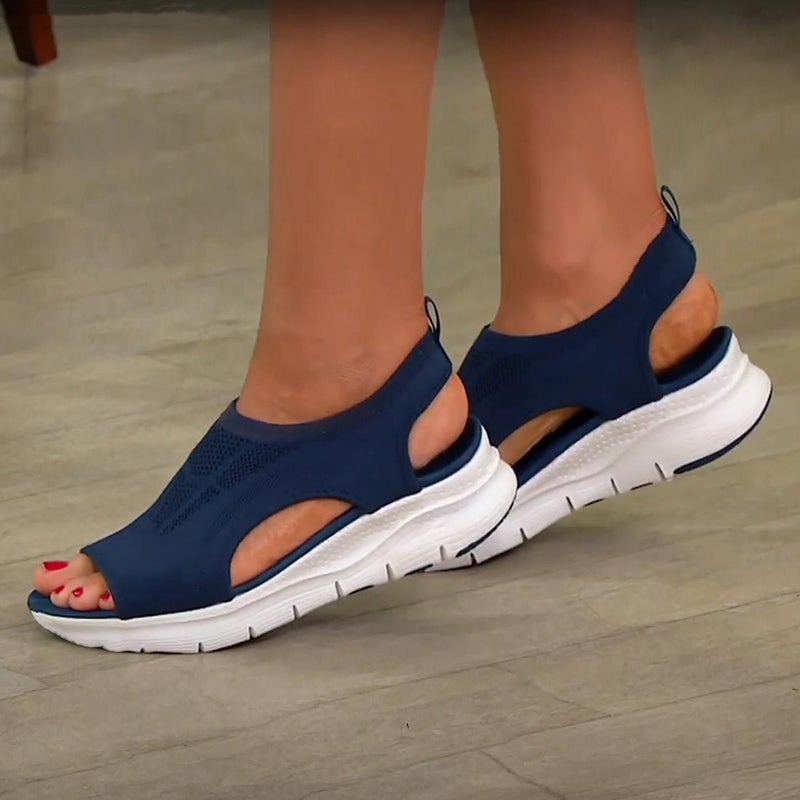Orthopädische Damen Sandalen mit Memory-Foam | 3 cm Absatz, rutschfest | Weiches Fußbett, bequem für Alltag &amp; Urlaub
