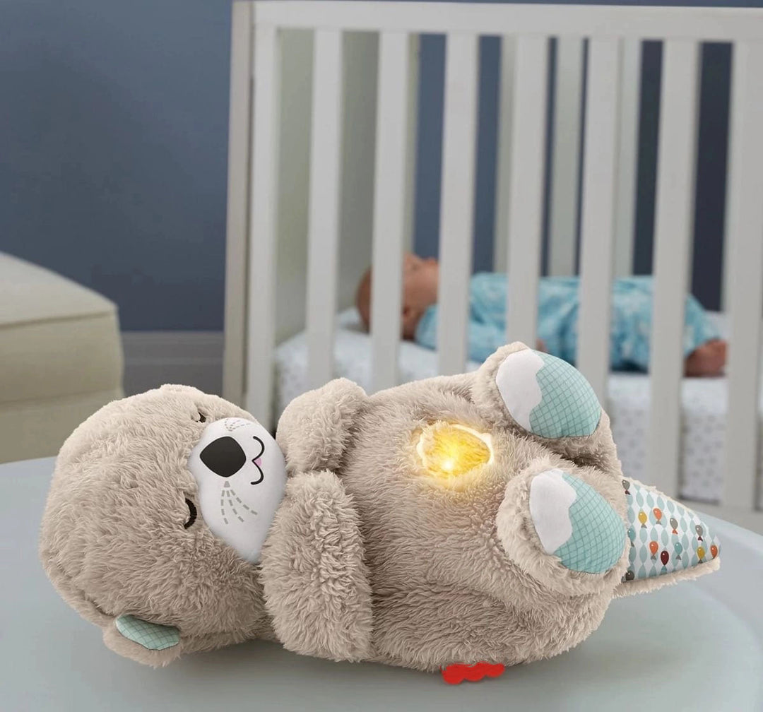 Baby Beruhigungskuscheltier 30 cm | Atembewegung, sanftes Licht &amp; Klänge | Bis 30 Min Timer, Lautstärke | Waschbar