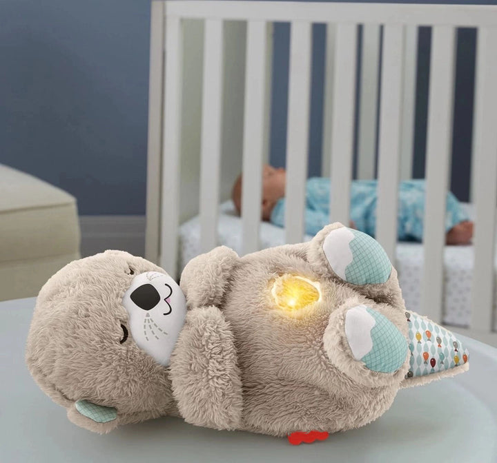 Baby Beruhigungskuscheltier 30 cm | Atembewegung, sanftes Licht &amp; Klänge | Bis 30 Min Timer, Lautstärke | Waschbar