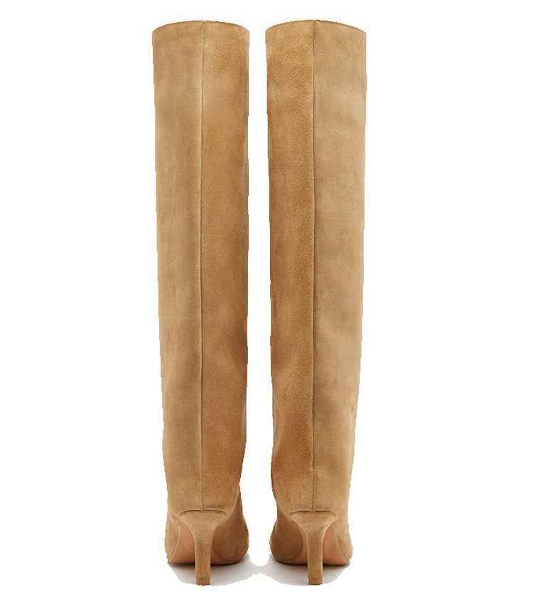 Damen Overknee Stiefel mit Absatz | Elegante hohe Stiefel mit figurbetontem Schaft für Abend-, City- und Freizeitlooks