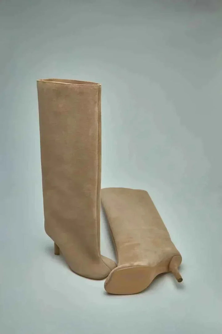 Damen Overknee Stiefel mit Absatz | Elegante hohe Stiefel mit figurbetontem Schaft für Abend-, City- und Freizeitlooks