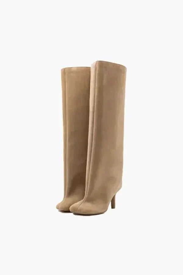 Damen Overknee Stiefel mit Absatz | Elegante hohe Stiefel mit figurbetontem Schaft für Abend-, City- und Freizeitlooks