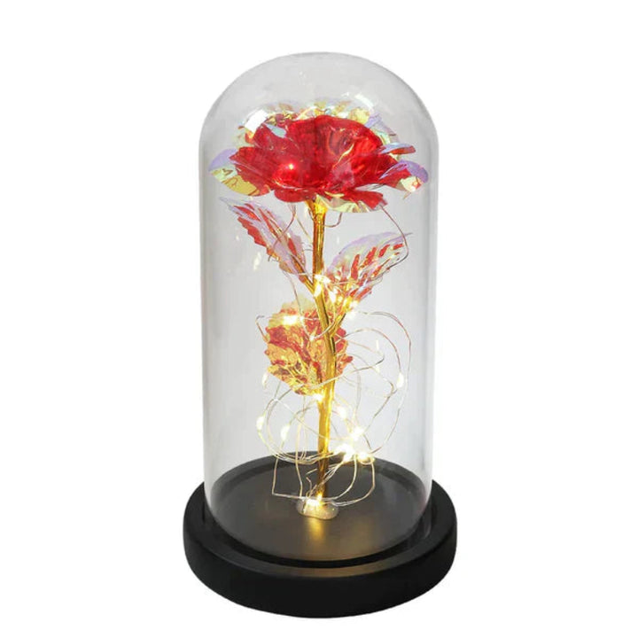 Lampada Rosa Galassia per sempre | Rosa eterna in cupola di vetro | Lampada decorativa a LED | Simbolo di amore e bellezza senza tempo