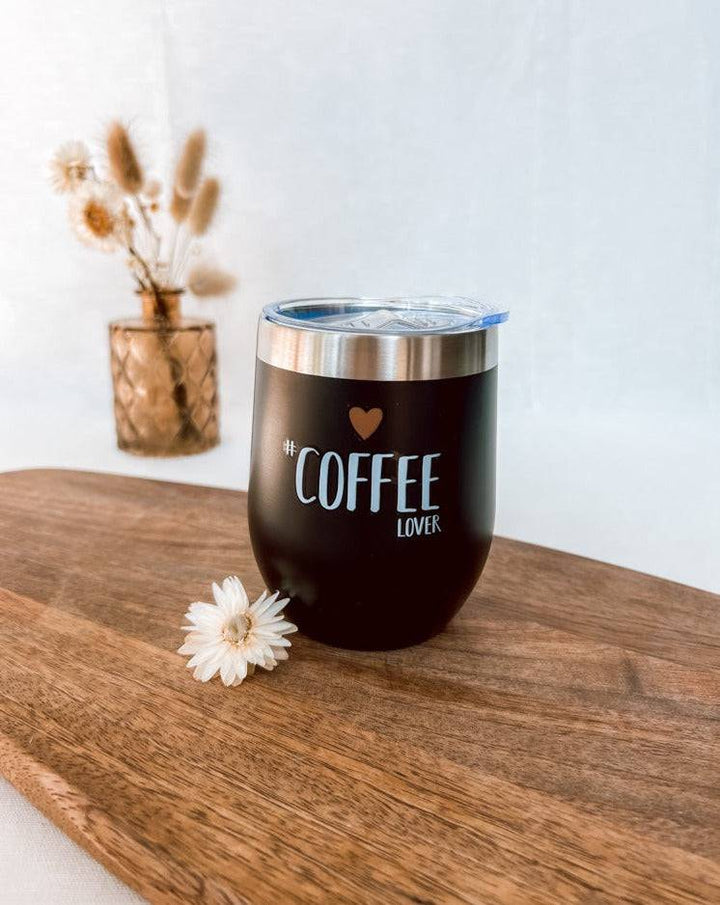 Thermobecher 350 ml | Doppelwandiger Edelstahlbecher mit spritzsicherem Deckel für Kaffee und Kaltgetränke