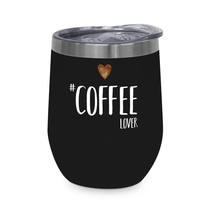 Thermobecher 350 ml | Doppelwandiger Edelstahlbecher mit spritzsicherem Deckel für Kaffee und Kaltgetränke