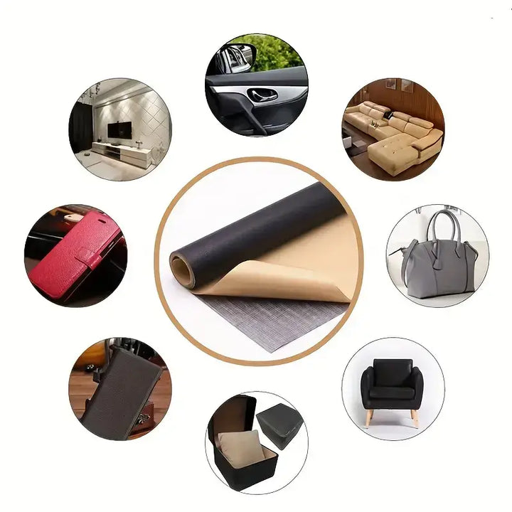 Lederreparaturset | Selbstklebende Patches 50 × 138 cm für Sofa, Autositze, Taschen und weitere Oberflächen