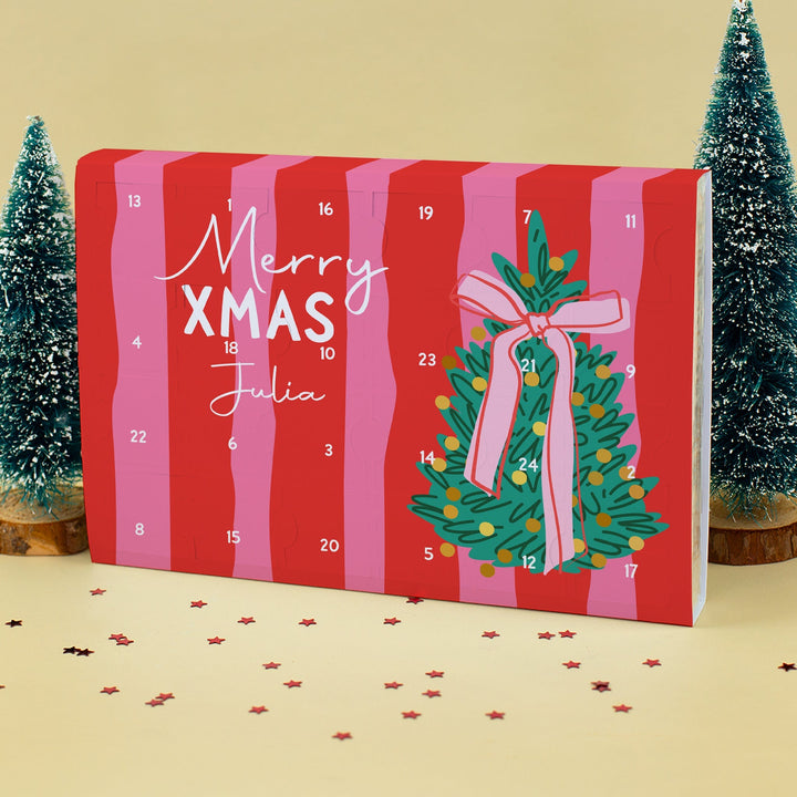 Toffifee Adventskalender mit Namen | Personalisierter Schokoladenkalender mit 24 Türchen, Haselnuss, Karamell und Nougatcreme