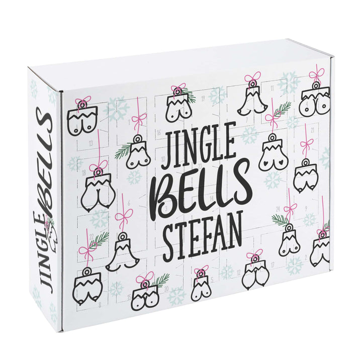 Lustiger Adventskalender zum Befüllen | Personalisierter Weihnachtskalender mit 24 Türchen, witzigem Motiv und Wunschnamen
