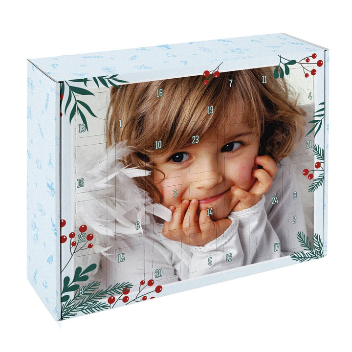 Adventskalender zum Befüllen mit Foto | Personalisierter Weihnachtskalender mit 24 Türchen, eigenem Fotodruck und Steckinlay