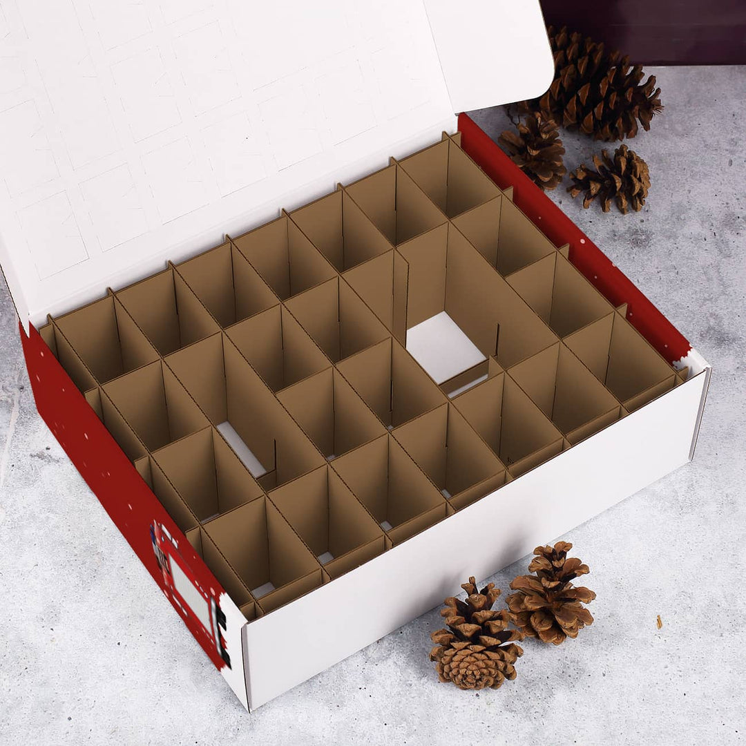 Feuerwehr Adventskalender zum Befüllen | Personalisierter Weihnachtskalender mit 24 Türchen, Feuerwehrauto und Wunschtext