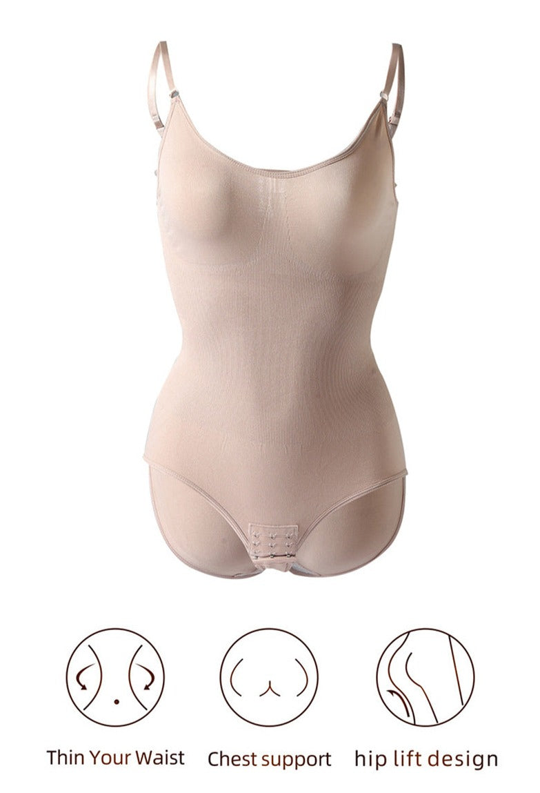 Naisten muotoileva body syvällä pääntiellä | Muotoileva bodysuit sileälle siluetille | Hengittävä, joustava, näkymätön