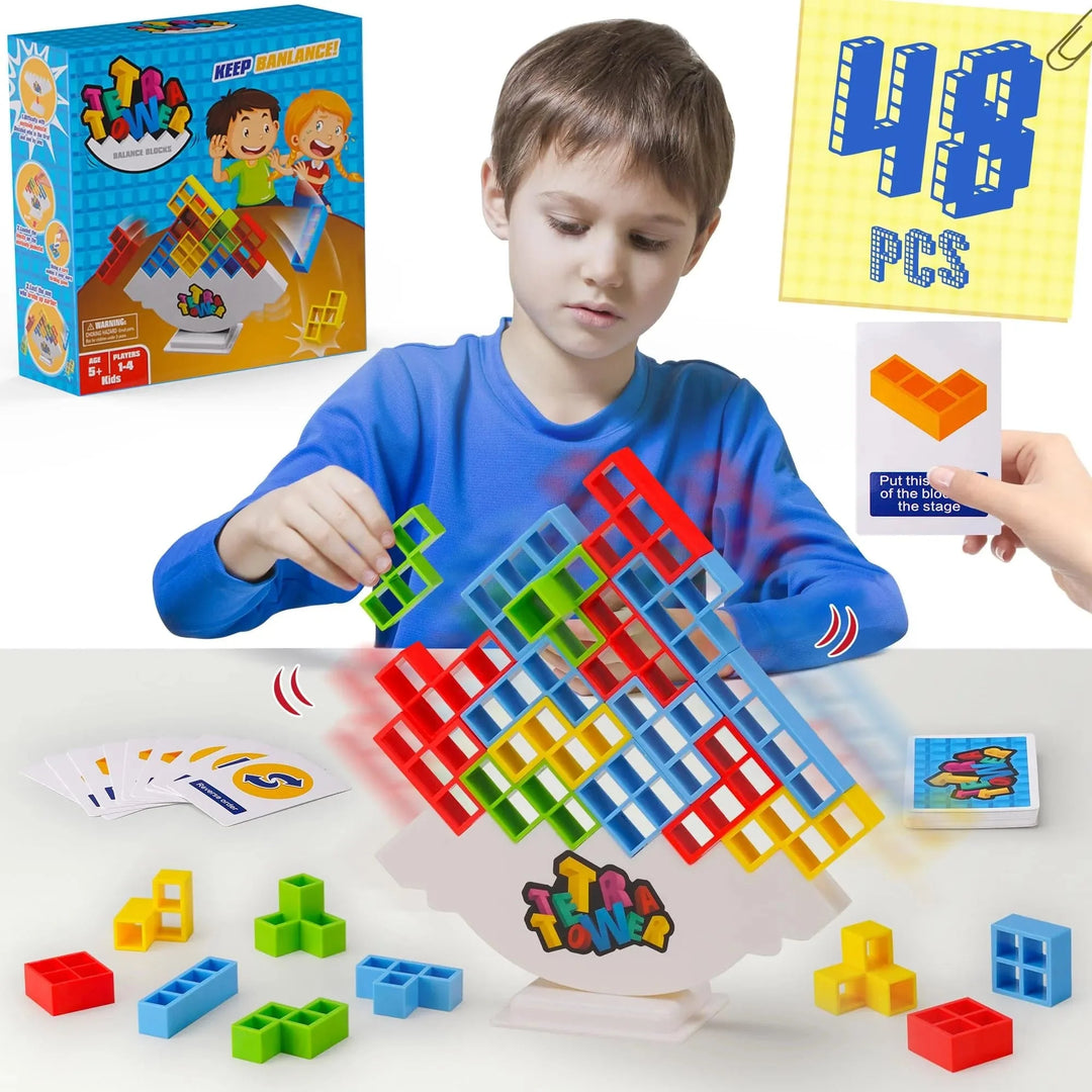 3D Tetris stacking game with 16 blocks | Skill &amp; thinking game for children &amp; adults | Promotes concentration &amp; motor skills