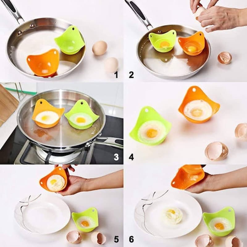 Silicone Egg Poacher 4-Pack | Easy Poached Eggs Like a Pro | Nonstick &amp; Versatile