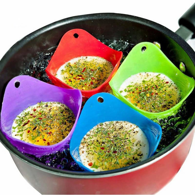 Silicone Egg Poacher 4-Pack | Easy Poached Eggs Like a Pro | Nonstick &amp; Versatile