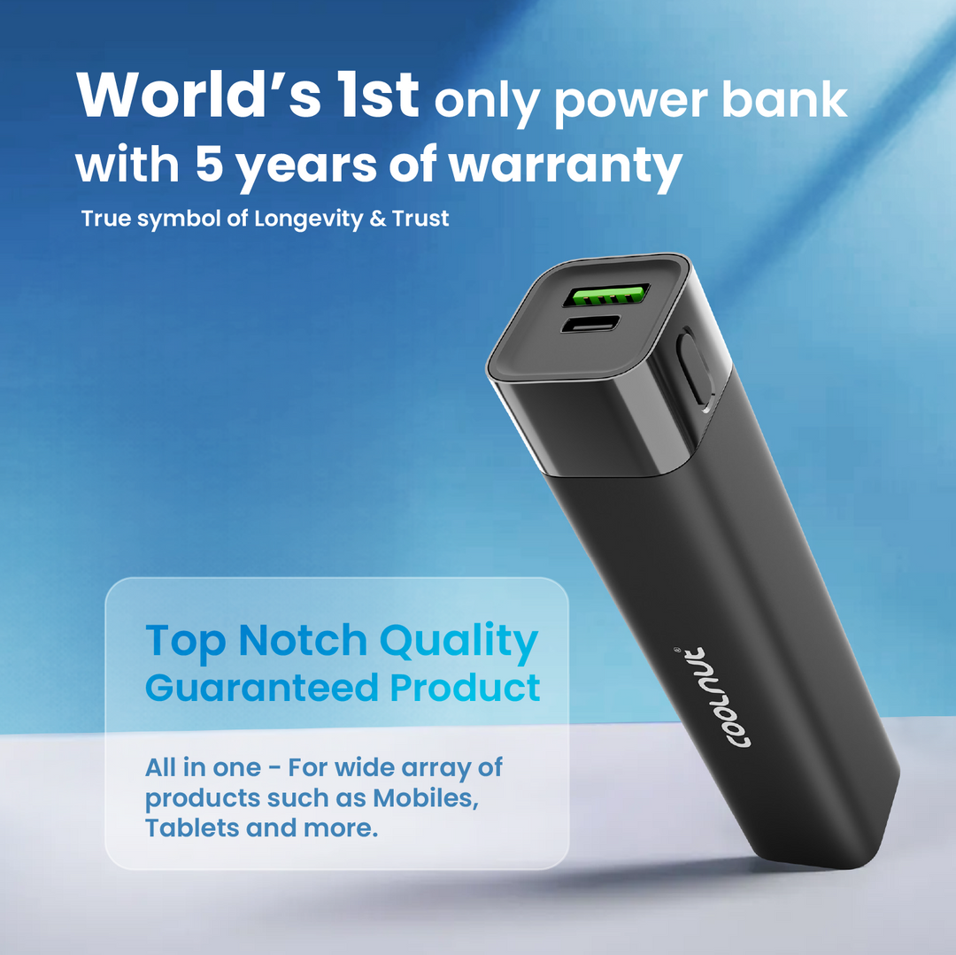 Mini-Powerbank 5000 mAh – Coolnut 18-W-Schnelllade-Powerbank für unterwegs