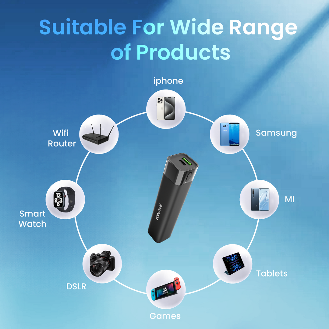 Mini-Powerbank 5000 mAh – Coolnut 18-W-Schnelllade-Powerbank für unterwegs