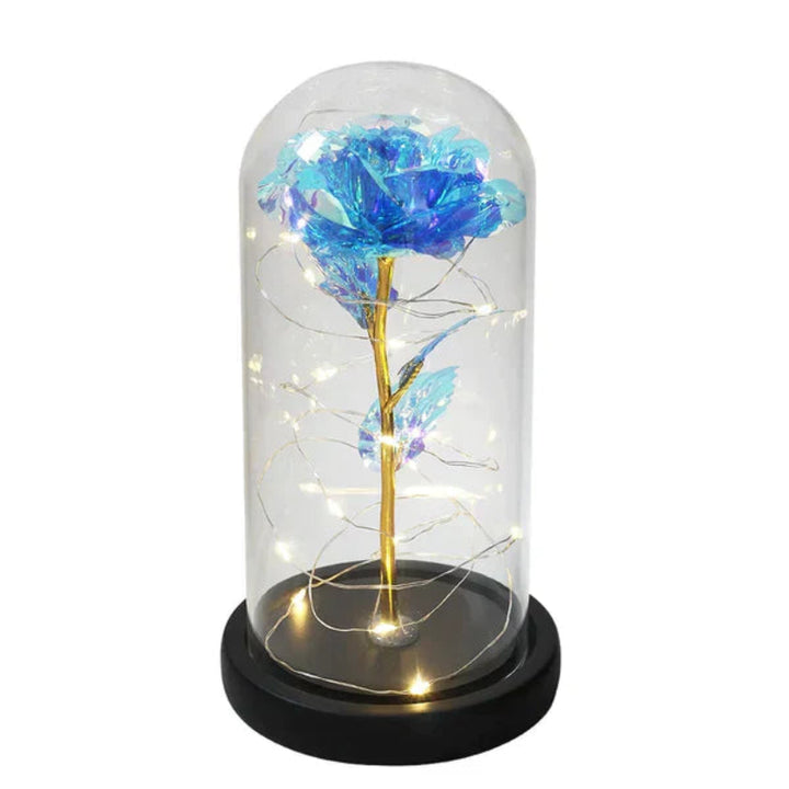 Lampada Rosa Galassia per sempre | Rosa eterna in cupola di vetro | Lampada decorativa a LED | Simbolo di amore e bellezza senza tempo