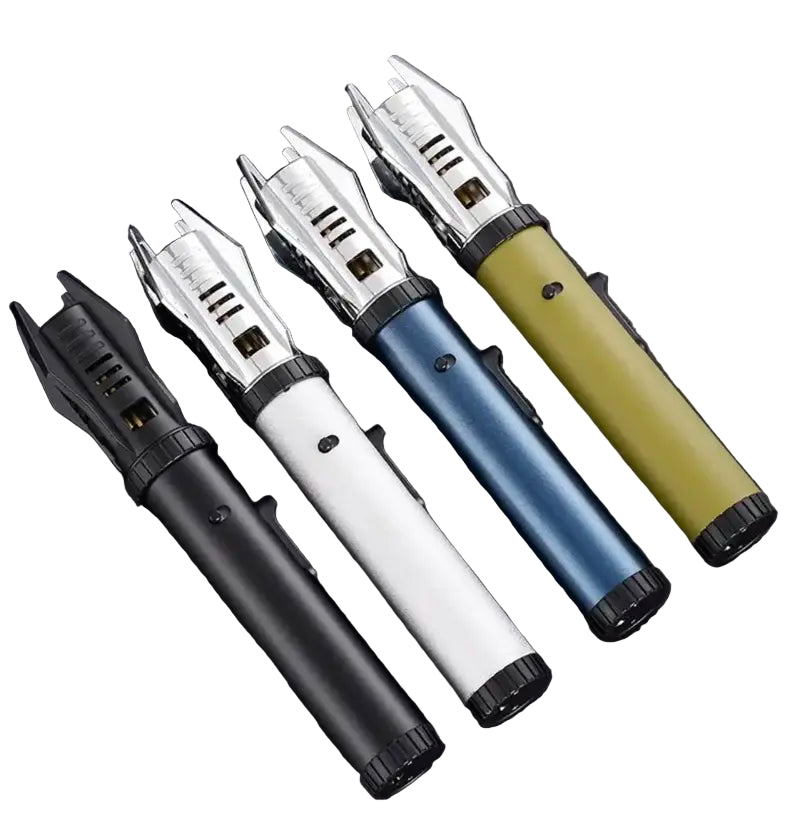 Winddichtes Jet-Sturmfeuerzeug | Einstellbare Flamme für Outdoor &amp; Grill | Nachfüllbar mit Butangas, kompakt, robust