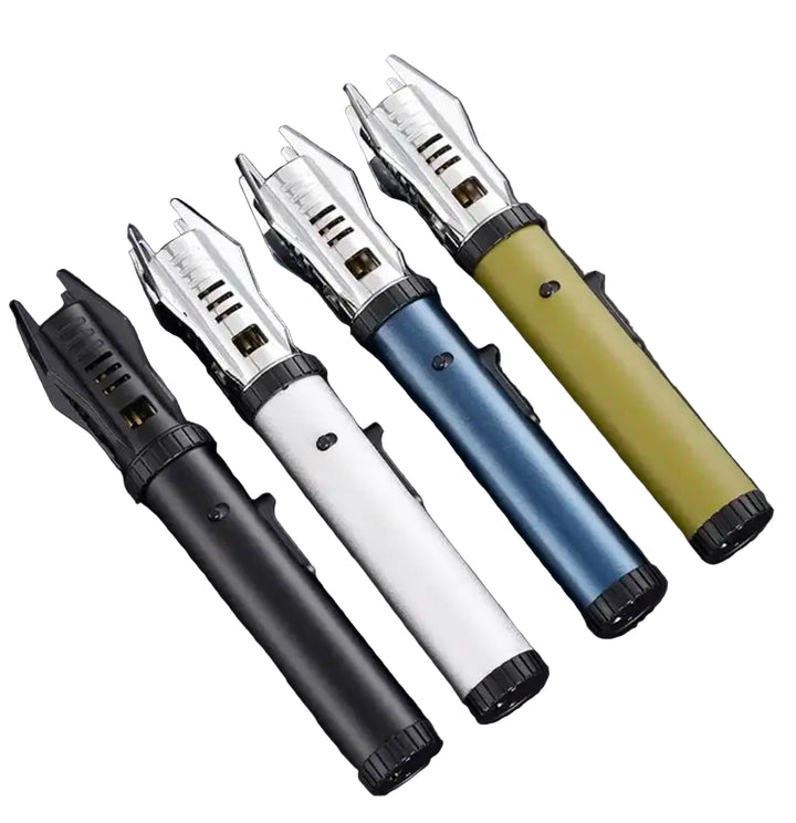 Winddichtes Jet-Sturmfeuerzeug | Einstellbare Flamme für Outdoor &amp; Grill | Nachfüllbar mit Butangas, kompakt, robust