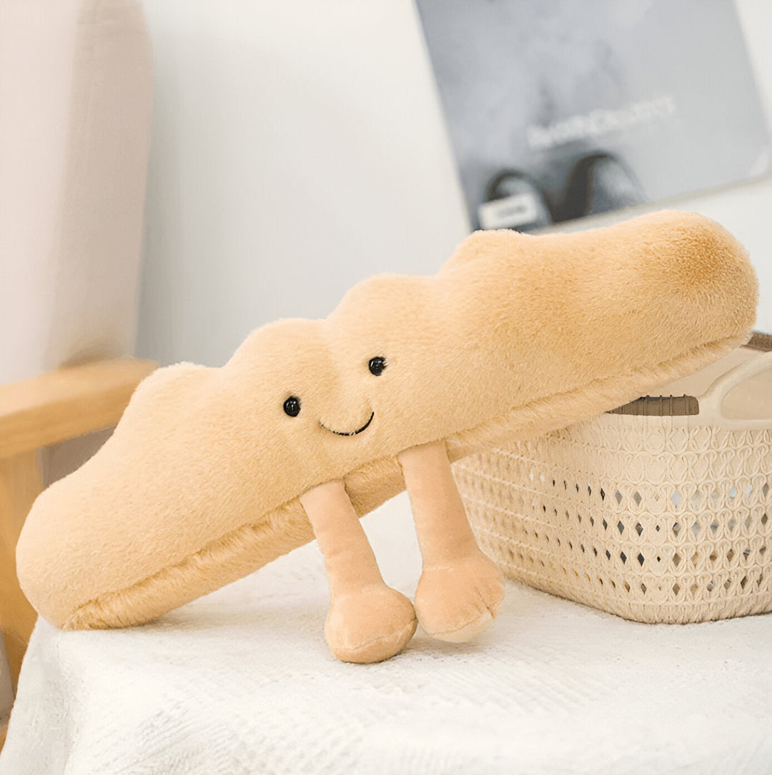 Brezel Kuschelkissen aus Plüsch | Weiches Stofftier im Frühstücksdesign ab 12 Monaten zum Kuscheln, Spielen und Dekorieren