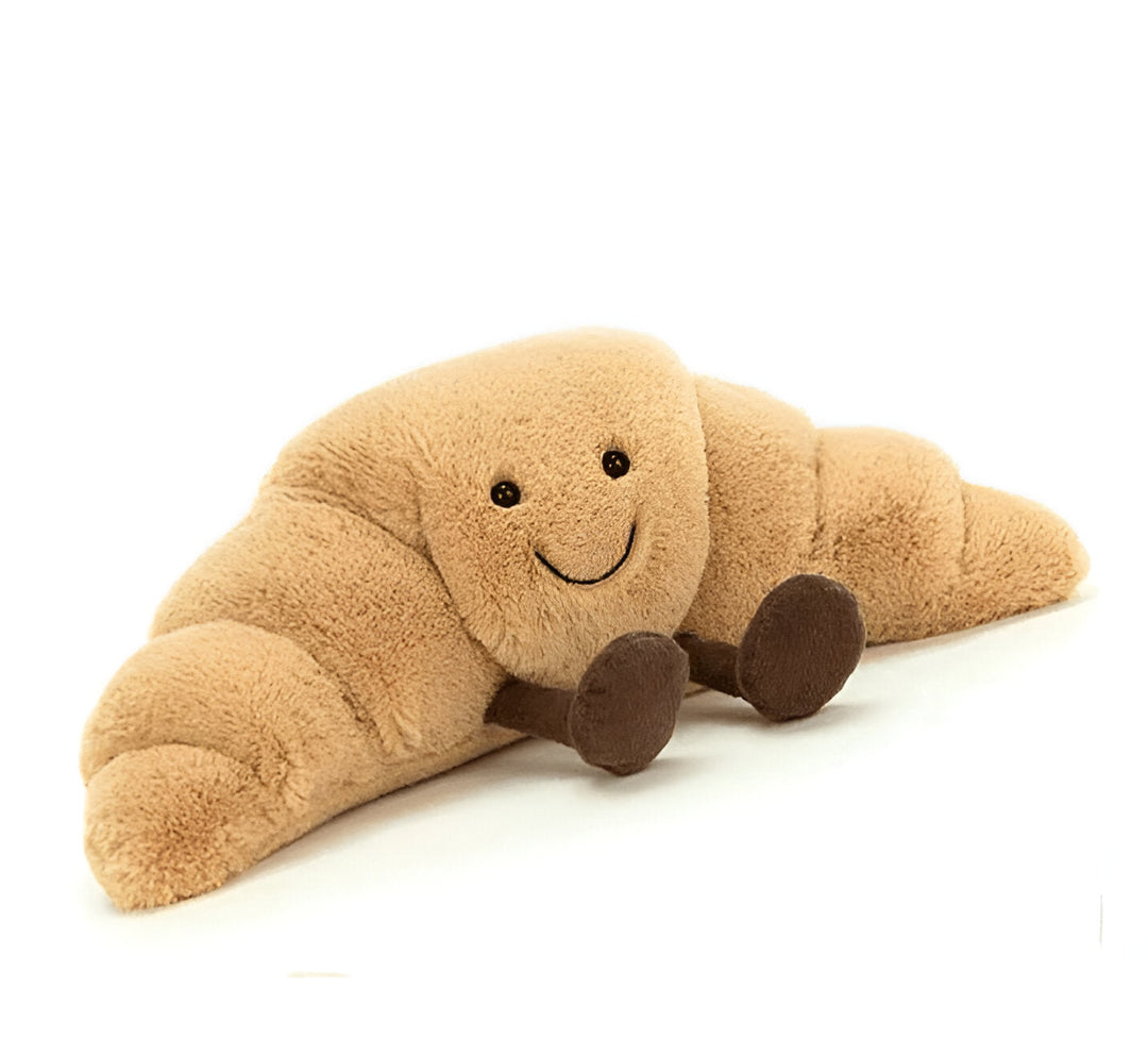 Brezel Kuschelkissen aus Plüsch | Weiches Stofftier im Frühstücksdesign ab 12 Monaten zum Kuscheln, Spielen und Dekorieren